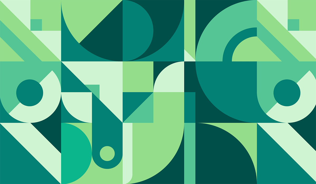green geometric pattern