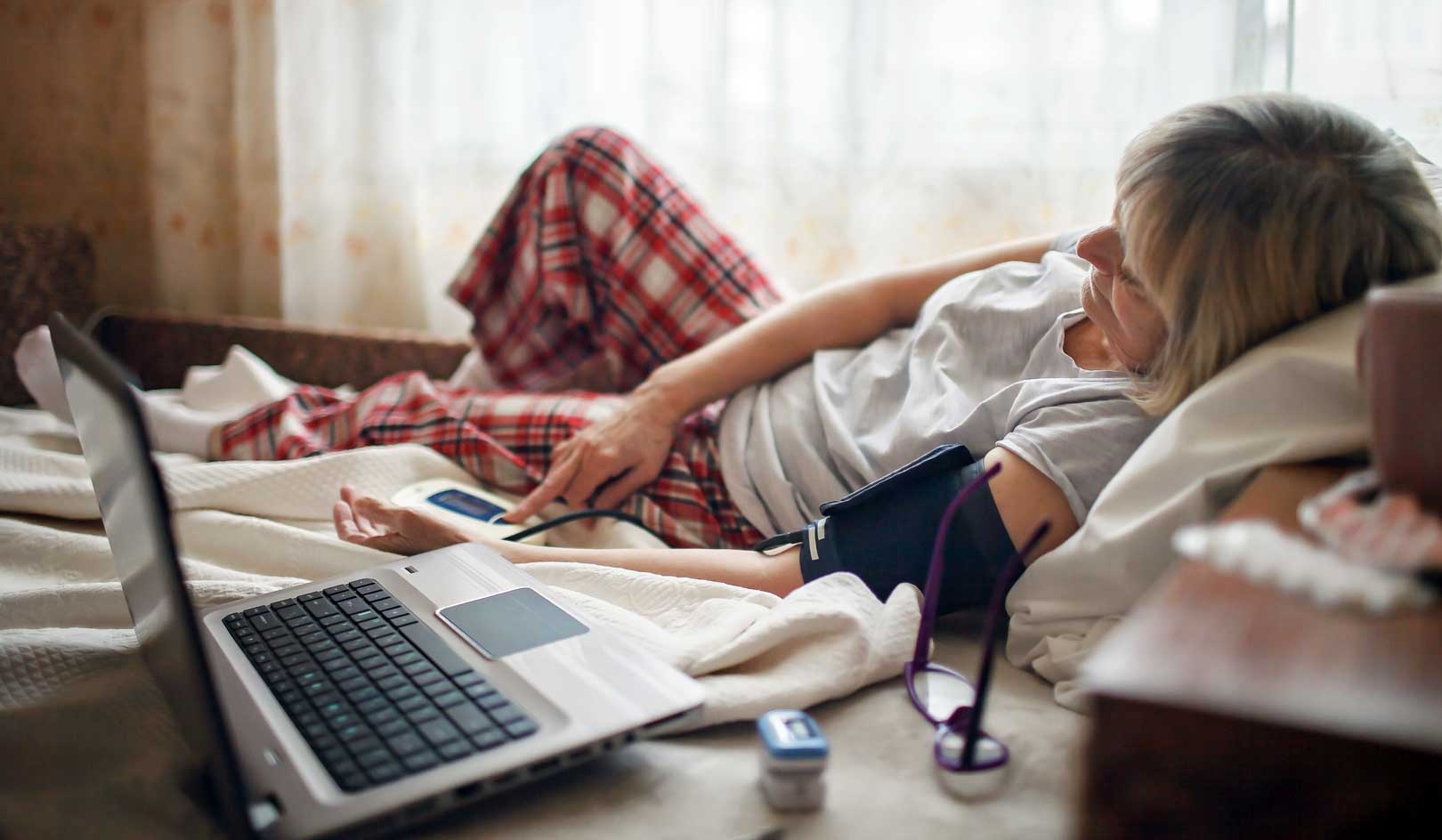 Patient at home via a virtual ward