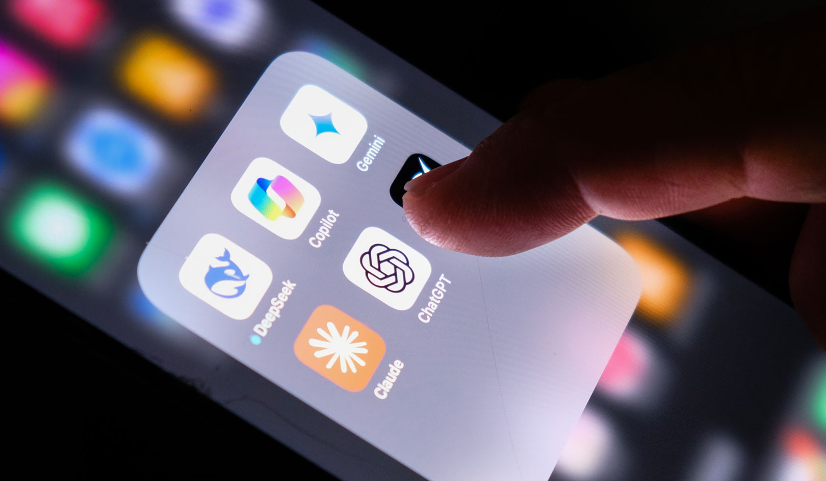 Using AI chatbots on a mobile phone